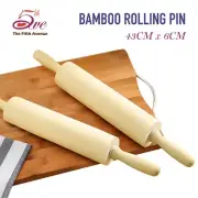 Large Bamboo Rolling Pin 43cm Pastry Cookie Dough Baking Roller Thick Stick Tool