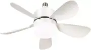 16 Inch Socket Ceiling Fan with LED Lights and Remote Control, Dimmable, White
