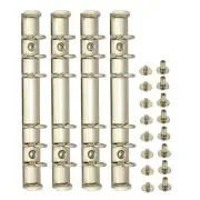 A6 Ring Binder Mechanisms, 4 Set 6-Hole Replacement Binder Planner, Gold Tone