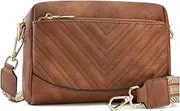 [Ababuli] Quilted Crossbody Purse Anti Theft Travel Purses Bag for Women Small Leather Trendy Bags with Guitar Strap for Wallet