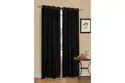 2X Blockout Curtains Blackout Window Curtain Draperies Pair Eyelet for Bedroom 132*160cm Black