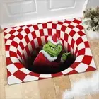 3d christmas doormat Christmas Mats for Front Door non slip illusion rug RED