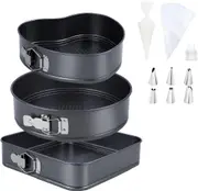 110-Piece Heart-Shaped Springform Pans Set with Cake Decorating Supplies for Baking