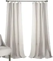 Lush Decor Rosalie Light Filtering Window Curtain Panel Set- Pair- Vintage Farmhouse & French Country Style Curtains - Timeless Dreamy Drape - Romantic Lace Trim - 54" W x 95" L, White
