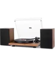 1 BY ONE Bluetooth Turntable HiFi System With Bookshelf Speakers Bluetooth NEW