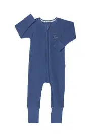 [Bonds] Bonds Newbies Waffle Zip Wondersuit in Bastille Blue Size: 0-3 Months, Cotton 0-3 Months Bastille Blue