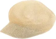 [DEARMAMY] Octagonal Hat Straw Lightweight Visor Cap for Women Sun Protection Summer Fashionable and Unique Khaki