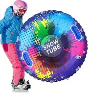 Heavy Duty Snow Tube | Cold-Resistant Inflatable Snowboard Sledding Tube - Snow Tubes Sleds, PVC Snow Sled Snow Toys with Handles Kids and Adults