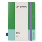 Any Day Now Bound A5 Dot Grid Notebook Writing Journal 192 Pages Sky & Green