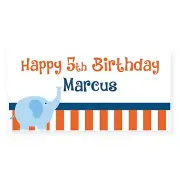 18"x36" Baby Elephant Birthday Party Banner Baby Shower Party Banner