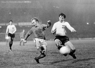 Arfon Griffiths scores the winning goal for Wales against Austria - Old Photo
