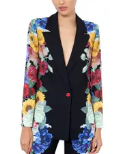 Alice and Olivia Denny Slim Notch Collar Jacket