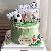 Soccer Cake Topper, 9pcs Soccer Players Toys Football Cake Topper Decorations Soccer Ball Soccer Player Cake Decorations For Soccer Party Theme DecorationsMen Boy Birthday Cupcake Topper