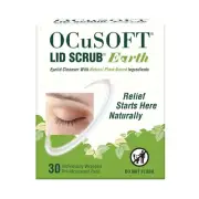 OCuSOFT Lid Scrub Earth Eyelid Cleanser, Pre-Moistened Eyelid Wipes for Mild to