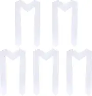 [Tongcloud] 5pcs 70 Inch Unisex Graduation Stole Sash Adult Graduation Stole Plain Graduation Honor Satin Stole for Men Women