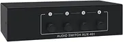 4-Way Stereo Audio Switcher Selector 3.5mm Aux + RCA L/R Audio Switch Box Bidirectional