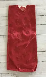 Christmas Tree Skirt 48" Round Satiny Red with Sparkly Red Snowflakes NWT