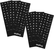 HOMSFOU 6 Sheets Keyboard Stickers White Office Keyboard Laptop Key Stickers Magnetic Letters Letter Vinyl Computer Accessories Black PVC