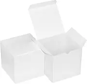 Xxcxpark 48 PCS White Gift Boxes 4x4x4 inches, Decorative Party Favor Gift Packaging Box with Lid for DIY Crafting, Cube, Cupcake, Kraft Present Boxes for Birthday, Wedding, Anniversary