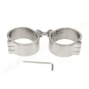 Stainless Steel Slave Handcuffs Locking Shackles Wrist for Adult Restraint