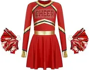 [TiaoBug] Girls Cheer Leader Uniform Costume Cheerleading Outfit Fancy Dress for Halloween Party Birthday