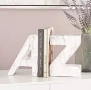 CosmoLiving by Cosmopolitan A to Z Bookends Shelf And Table Decor 2 Pc Set New