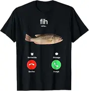 [JiFeiLan] Fih Calling Remind Me Message Decline Accept Phone Call Fish T-Shirt