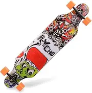 Sports Longboard Skateboard, ABEC-11 Chrome Steel Bearing 41 Inches 7-Layer A-Level Maple Crazy Pattern Four-Wheel Skateboard Suitable for Adult Men Women