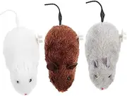 VILLFUL 3pcs Plush Mice Cat Realistic Wind Up Interactive Mouse for Indoor Cats Safe Plush Materials Engaging Chew to Stimulate Natural Hunting Instincts