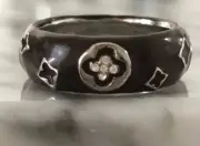 Enamel Crystal Disigner clover Ring Size 7