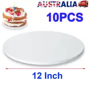 10pcs Masonite Cake Board 5mm White Round 12" Inch Cake Boxes Boards Heavy Duty