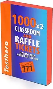 Testhero 5000×2 Raffle Tickets Double Roll,Tickets for Classroom Carnival Drink Events Movie Christmas(Red Blue Pink Green Orange) (red)