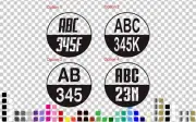 2 x Boat Rego Decal Sticker 45cm round 15cm Letters Circle Registration 450mm