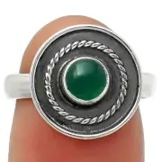 Natural Green Onyx 925 Sterling Silver Ring s.8 Jewelry R-1439