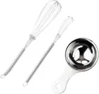 Stainless Steel Mini Whisk Set of 3 Pieces - 7In and 8In Tiny Whisk for Whisking