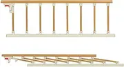 Collapsible Safety Bed Rail for Home/Hospital, 8-Section Bedside Assist Rail for Seniors Adults, Durable Bedside Assist Guard Rail (Color : Natural)