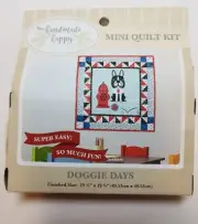 SEW SIMPLE! "DOGGIE DAYS" PUPPY DOG MINI QUILT KIT 19.5" BY 19.5" - CUTE & NIP