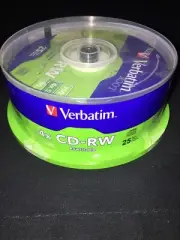 25 VERBATIM CD-RW 700MB 4X 80min Rewritable Disc 95169