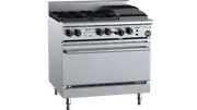 B+S Black Oven with Four Open Burners & 300mm Char Broiler Natural Gas