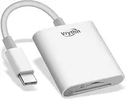 USB C SD Card Reader for iPhone 15 16 iPad MacBook Laptop, Vrythn USB-C Type C SD Reader Supports SD and MicroSD Memory Card Adapter, Trail Camera Viewer Plug and Play - SD/TF Card Reader