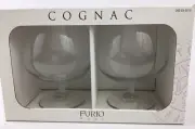 1999-2 Dayton's Furio Cognac Brandy Sniffer Bar Glasses Stemware 24oz Vintage