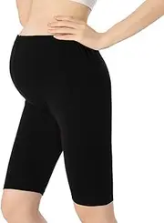 [QingWan] Women Yoga Pregnancy Short Leggings Maternity Knee Length Shorts Over The Belly
