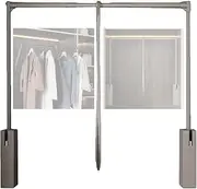 Pull Down Hanging Rail for Wardrobe,Retractable Heavy Duty Hanger,510-1210mm Adjustable Width,Weight Capacity 25KG,for Hanging Clothes(Color1,660-890mm)