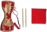 ULDIGI Adult Cowhide Drum 12cm/14cm Dragon Pattern Hand Drum Percussion Instrument for Celebrations