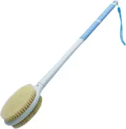 Shower Brush with Soft & Stiff Bristles, 20.5" Long Handle Back Scrubber