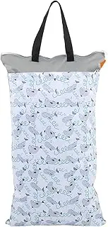 Domary Large Hanging Wet/Dry Cloth Diaper Bag Waterproof Baby Inserts Nappy Laundry Storage Bag, Strong Water Absorption, Double Zipper Design, Large Capacity for Travel, Beach