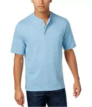 Weatherproof Mens Melange Henley Shirt, Blue, Small