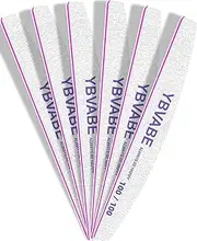 6Pcs Nail File,100/100 Grit Double Sided Nail Files, Professional Reusable Emery Boards Manicure Tool for Precision Nail Shaping, Professional Salon Quality, Dual Grit Manicure and Pedicure Tool