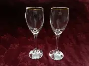 Gorham ANDANTE GOLD Tall Wine Glasses - Set/2 - 8 7/8 in. - NEW w/Tags