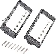 Kisangel 2pcs Humbucker Pickup Set for Electric Guitar Black Bridge Neck Pickups with Screws Durable Design for Warm Traditional Tone for Electric Guitar Replacement Parts